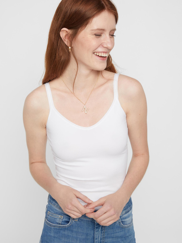 Pieces Bela ženska majica Basic Tank Top Pieces Plain