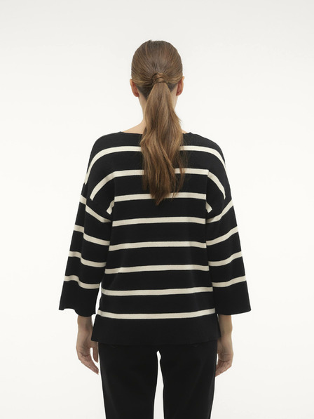 Vero Moda Črno-beli ženski črtasti pulover Vero Moda Saba