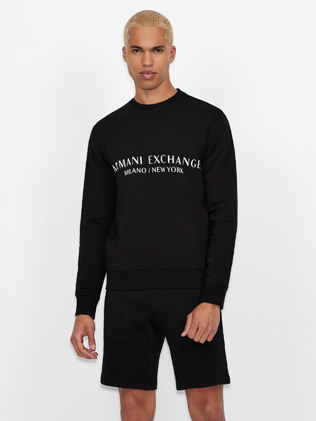 Armani Exchange Črna moška jopa z napisom Armani Exchange