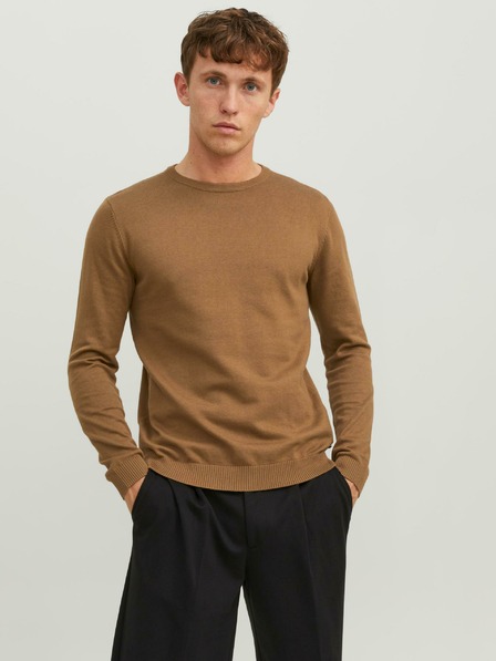 Jack & Jones Rjave moške jopice Jack & Jones Basic Sweater