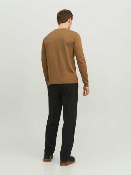 Jack & Jones Rjave moške jopice Jack & Jones Basic Sweater