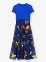 Desigual Modra ženska vzorčasta midi obleka Desigual Lin Lacroix