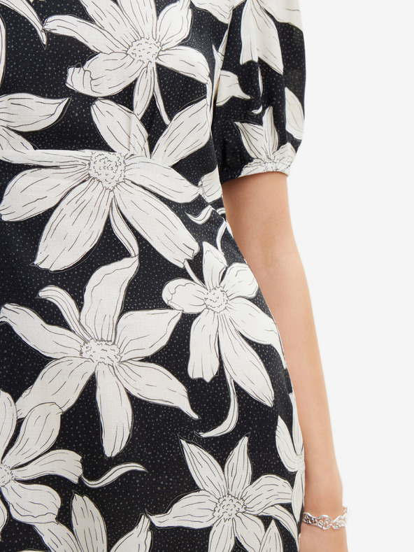 Desigual Desigual Nashville belo-črna ženska cvetlična obleka