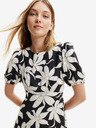 Desigual Desigual Nashville belo-črna ženska cvetlična obleka