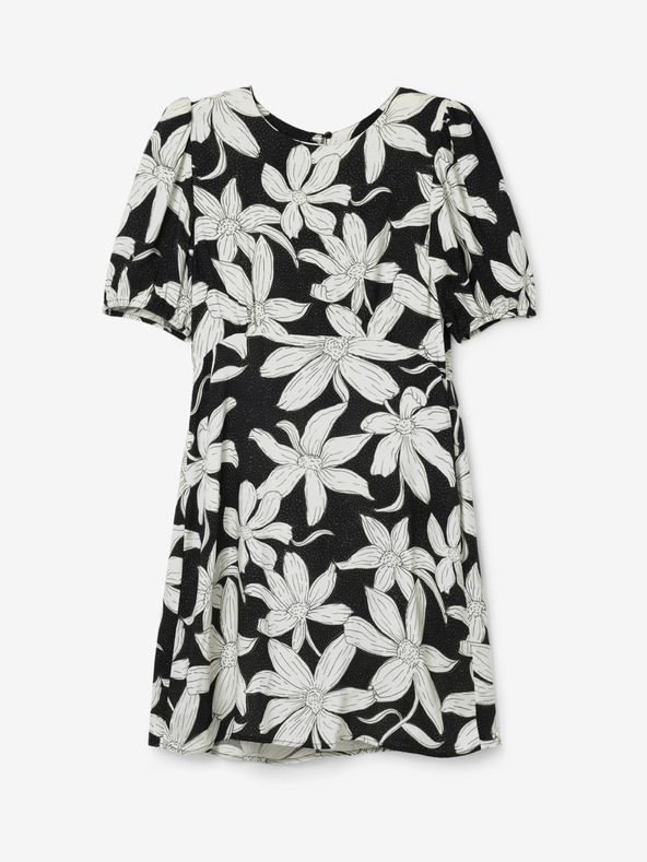 Desigual Desigual Nashville belo-črna ženska cvetlična obleka