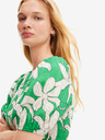 Desigual Desigual Nashville belo-zelena ženska cvetlična obleka