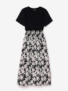 Desigual Desigual Marlon belo-črna ženska cvetlična midi obleka