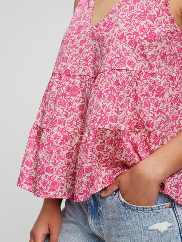GAP Bombažna cvetlična crop top GAP
