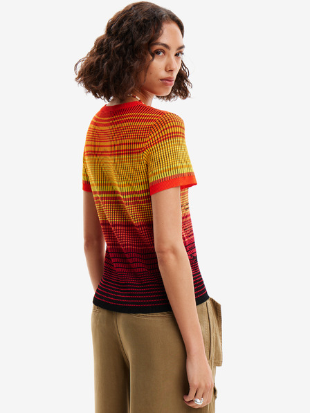 Desigual Rumena in oranžna ženska pletena majica Desigual Dubai
