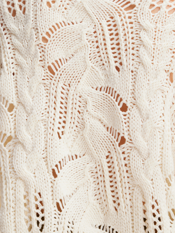 Desigual Desigual Milano kremasta ženska jopica iz volnene mešanice