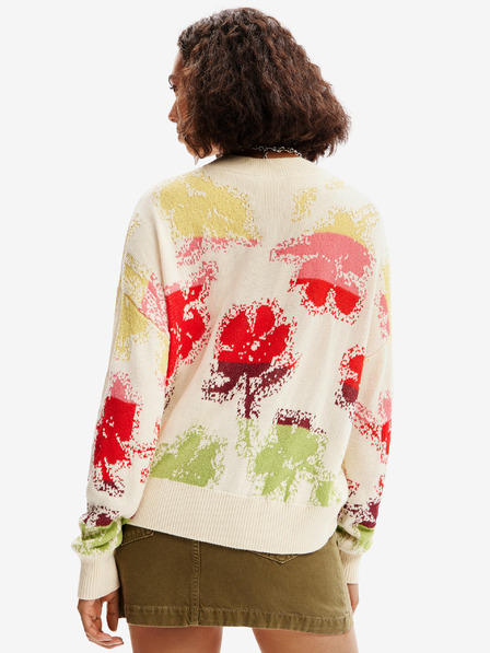 Desigual Rdeče-kremasta ženska cvetlična jopa Desigual Join