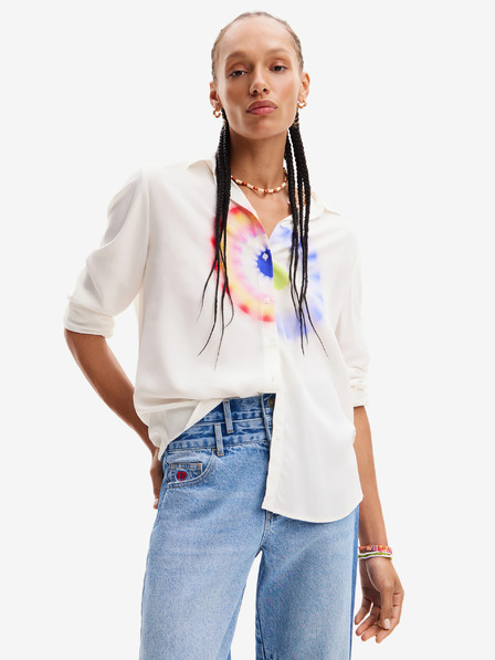 Desigual Bela ženska srajca Desigual Ohm