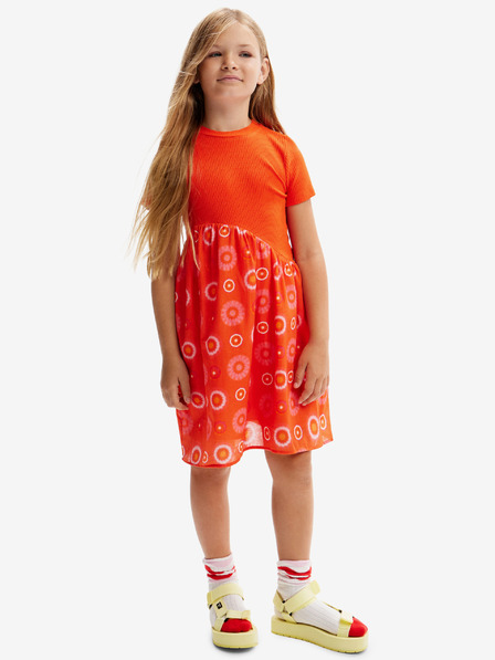 Desigual Oranžna dekliška obleka Desigual Andy