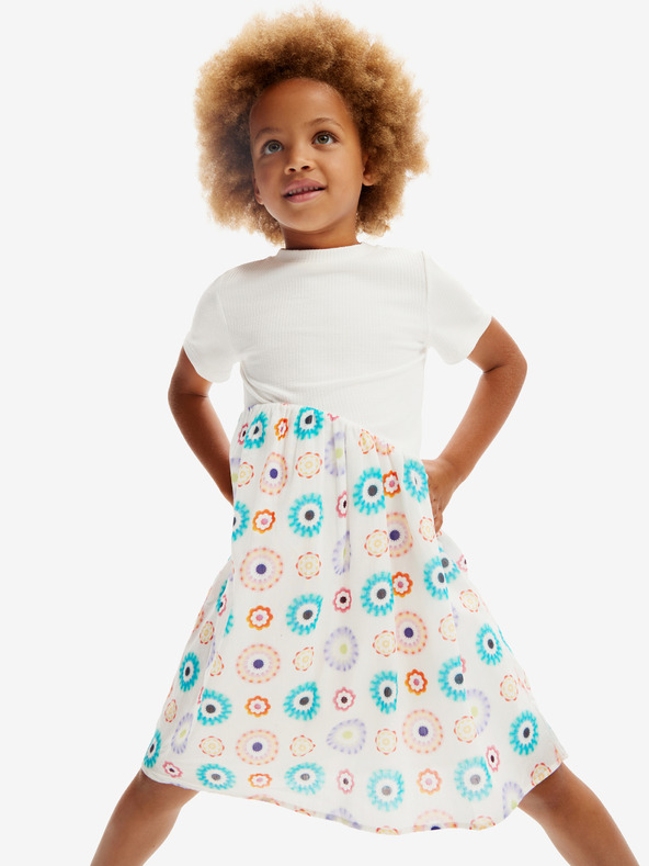 Desigual Bela dekliška obleka Desigual Andy