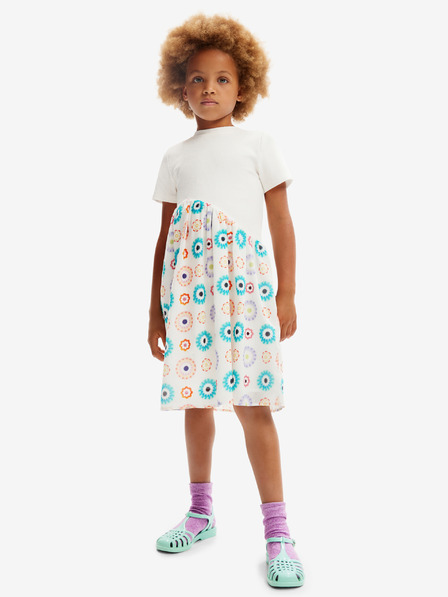 Desigual Bela dekliška obleka Desigual Andy