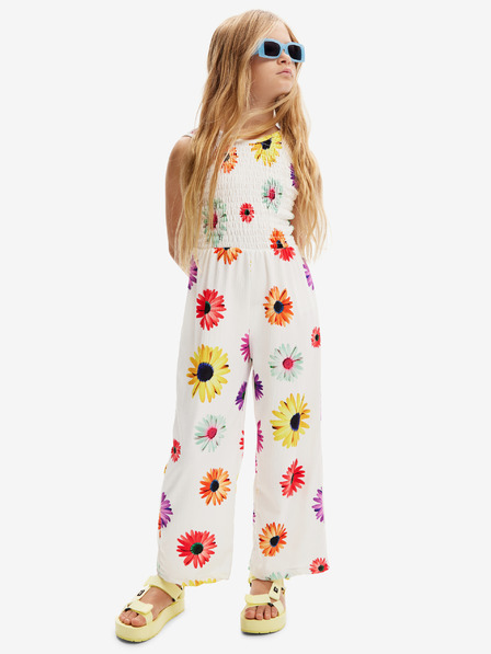 Desigual Desigual Delia Bela dekliška cvetlična kombinezona