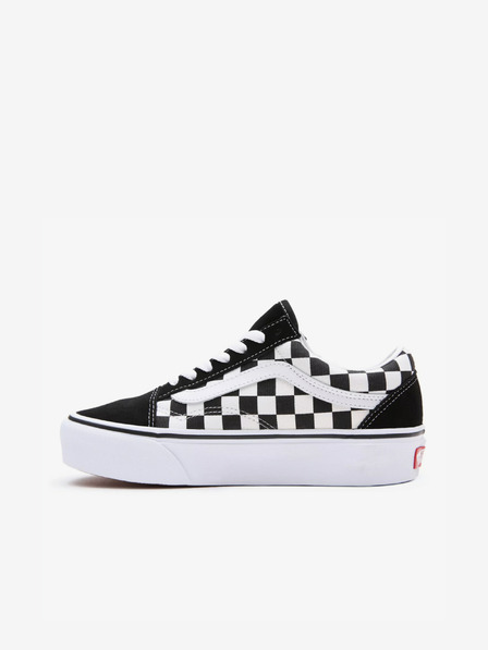 Vans Črno-bele ženske vzorčaste usnjene superge VANS UA Old Skool Platform