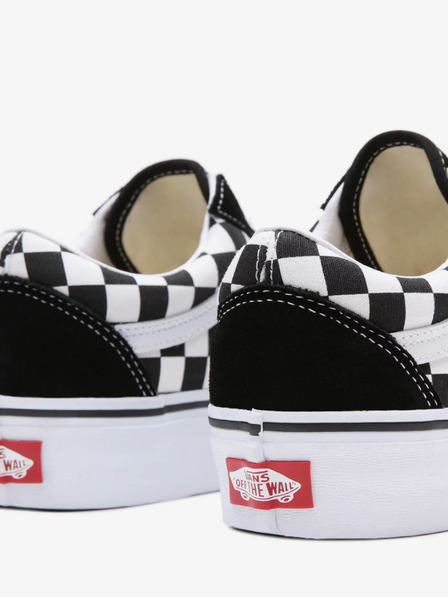 Vans Črno-bele ženske vzorčaste usnjene superge VANS UA Old Skool Platform
