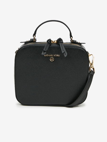 Michael Kors Črna usnjena torbica s križem Michael Kors Jet Set Charm