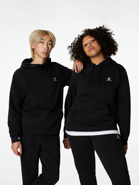 Converse Črna unisex majica s kapuco Converse