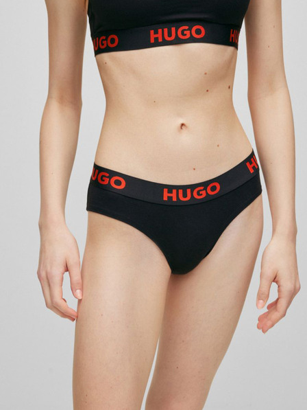 HUGO Črne ženske hlačke HUGO