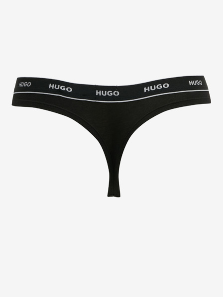 HUGO Komplet treh ženskih tangic HUGO v beli in črni barvi