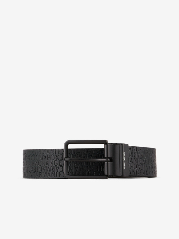 Armani Exchange Črni moški usnjeni pas Armani Exchange