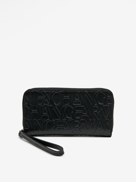Armani Exchange Črna ženska denarnica z vzorcem Armani Exchange