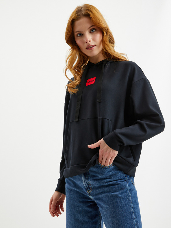 HUGO HUGO črna ženska jopa s kapuco