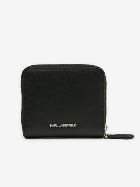 Karl Lagerfeld Črna ženska usnjena denarnica KARL LAGERFELD Ikonik
