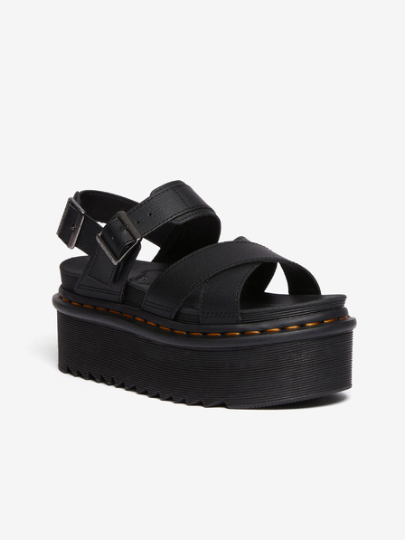 Dr. Martens Črni ženski sandali s platformo Dr. Martens Voss Ii Quad