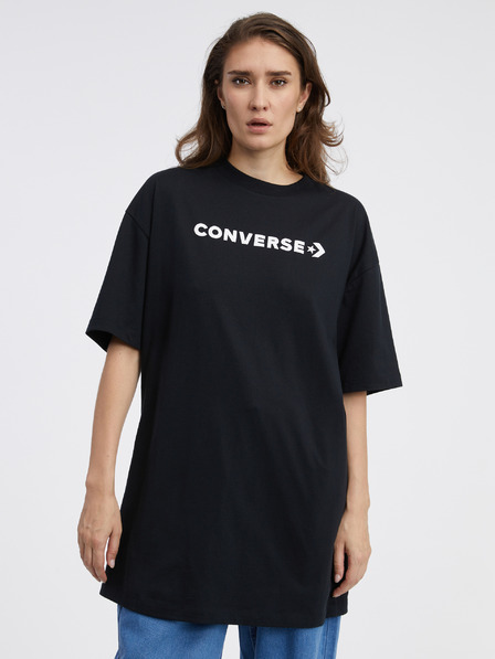 Converse Črna ženska majica Converse s preveliko velikostjo