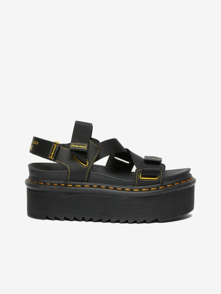 Dr. Martens Črni ženski usnjeni sandali Dr. Martens Kimber