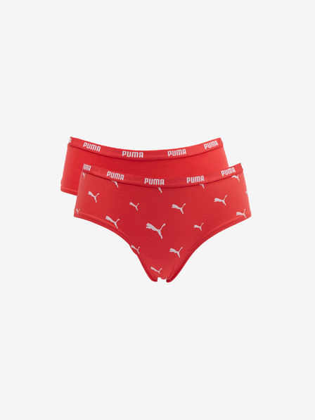 Puma Komplet dveh ženskih rdečih hlač z logotipom Puma Cat