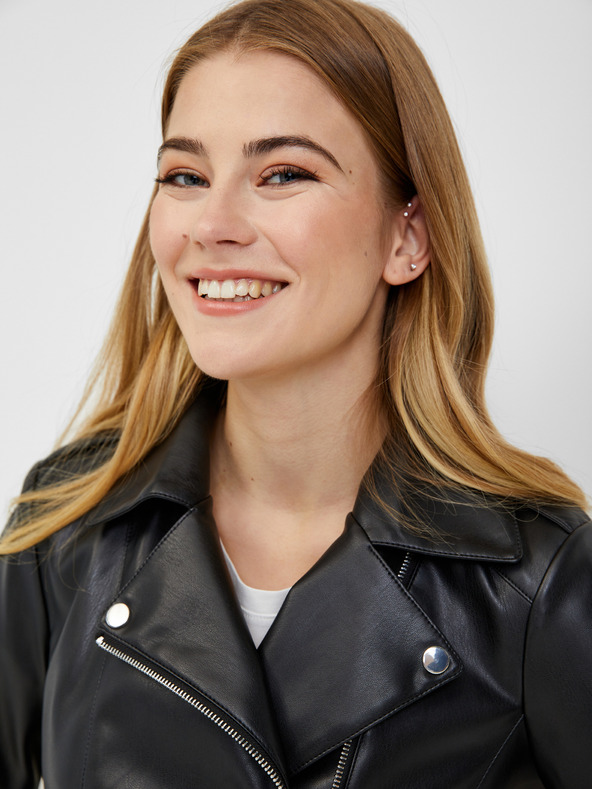 Orsay Črna ženska jakna iz umetnega usnja ORSAY