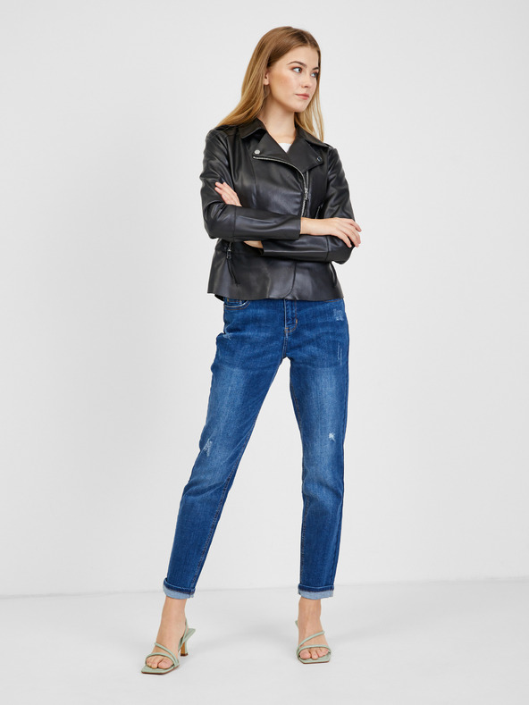 Orsay Črna ženska jakna iz umetnega usnja ORSAY