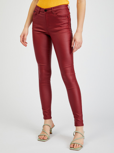 Orsay Vinsko rdeče ženske skinny fit hlače ORSAY