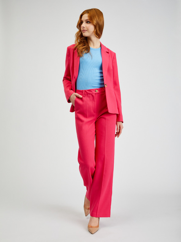 Orsay Temno rožnate ženske flared fit hlače ORSAY