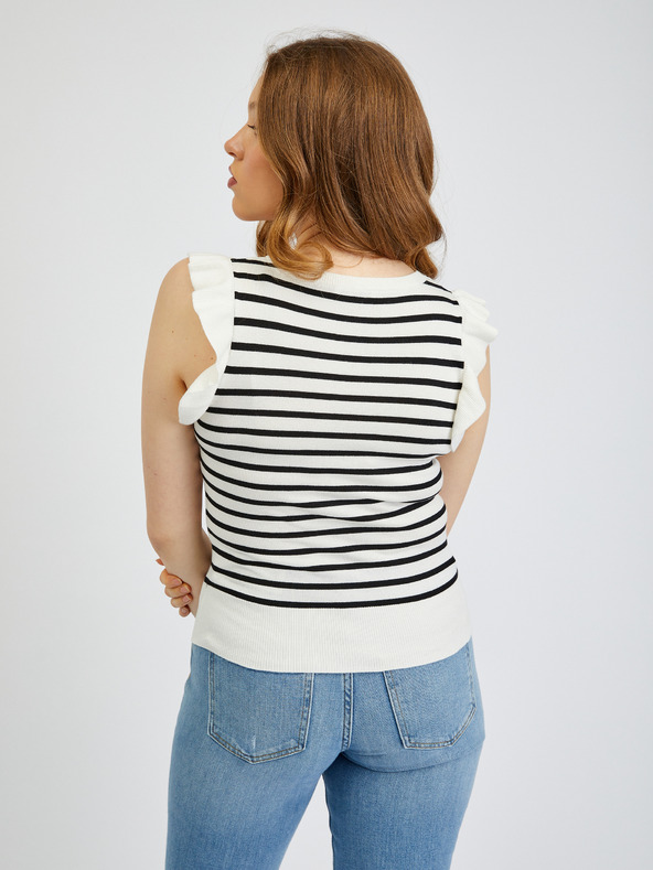 Orsay Črno-bela ženska črtasta majica ORSAY