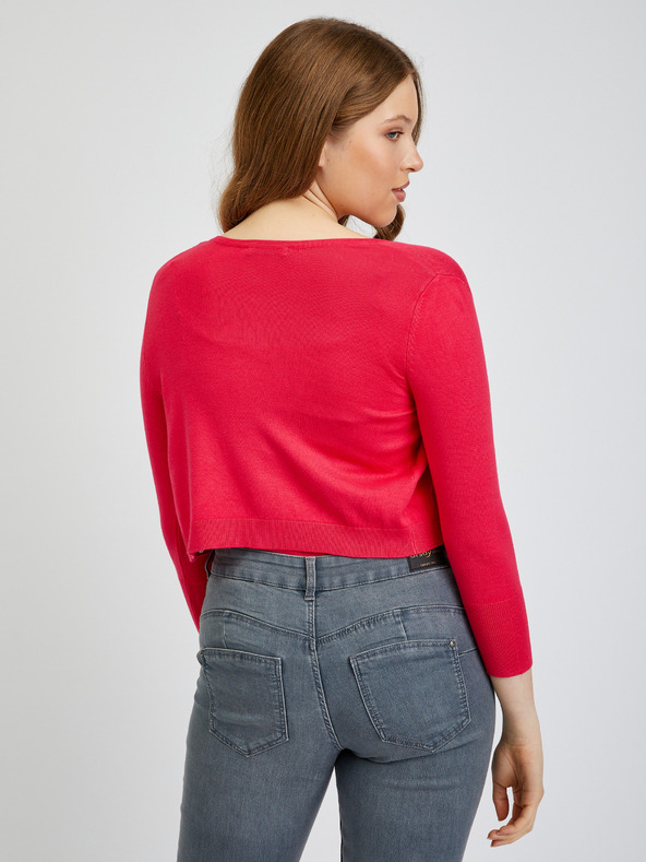 Orsay Temno rožnat ženski skrajšan kardigan ORSAY