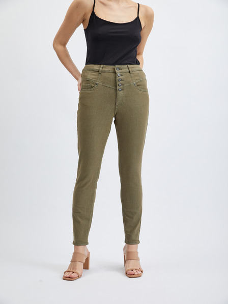 Orsay Kaki ženske skinny fit kavbojke ORSAY