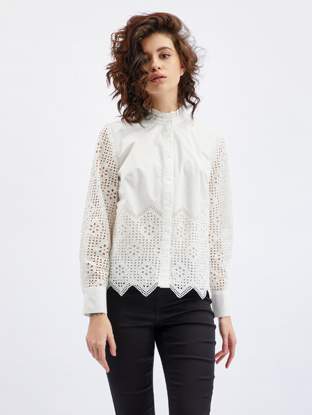 Orsay Bela ženska bluza z okrasnimi detajli ORSAY