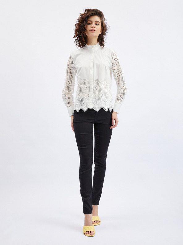 Orsay Bela ženska bluza z okrasnimi detajli ORSAY
