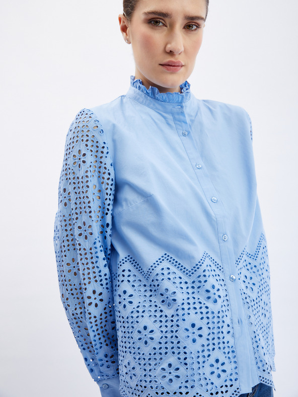 Orsay Svetlo modra ženska bluza z okrasnimi detajli ORSAY