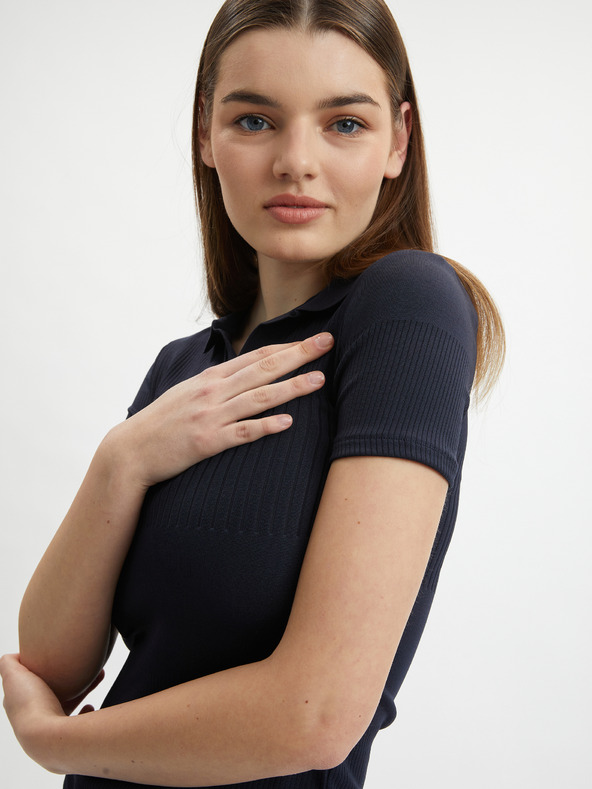 Orsay Temno modra ženska pletena polo majica ORSAY