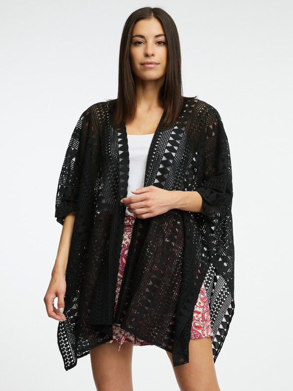 Orsay Črn ženski vzorčast kardigan ORSAY