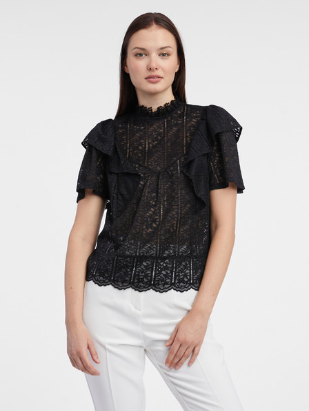 Orsay Črna ženska čipkasta bluza ORSAY