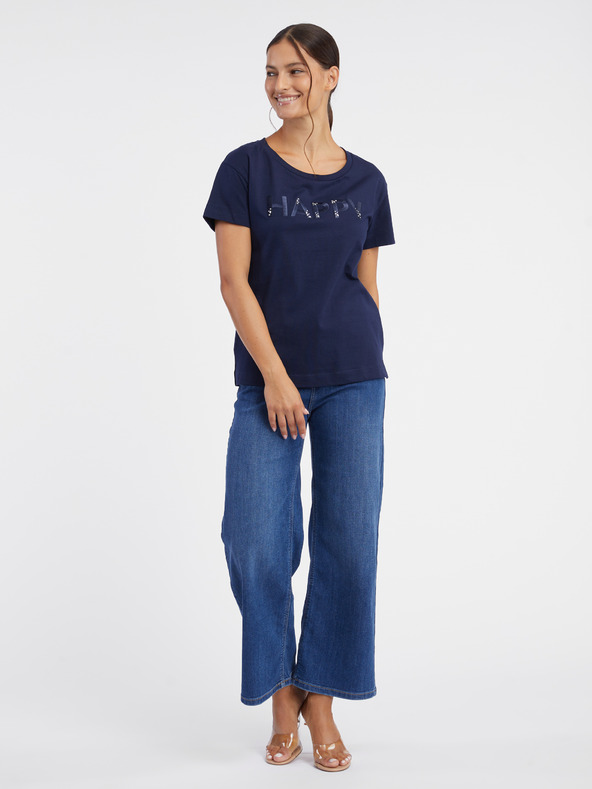 Orsay Temno modra ženska majica s kratkimi rokavi ORSAY