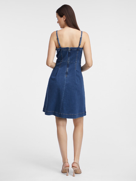 Orsay Temno modra ženska denim obleka ORSAY