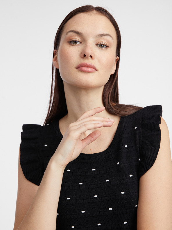Orsay Črna ženska pikčasta puloverska majica ORSAY